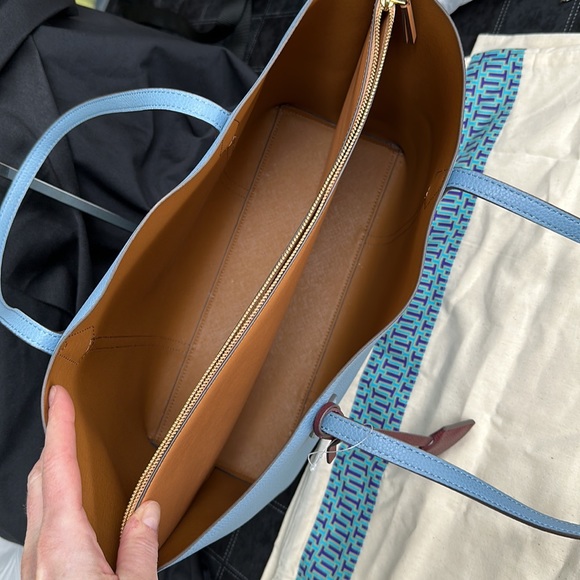 Tory Burch Perry Triple Compartment Tote Bag Blue Yonder - Picture 5 of 16